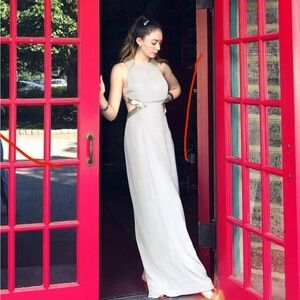 90s Gray & Silver Modern Evening Gown